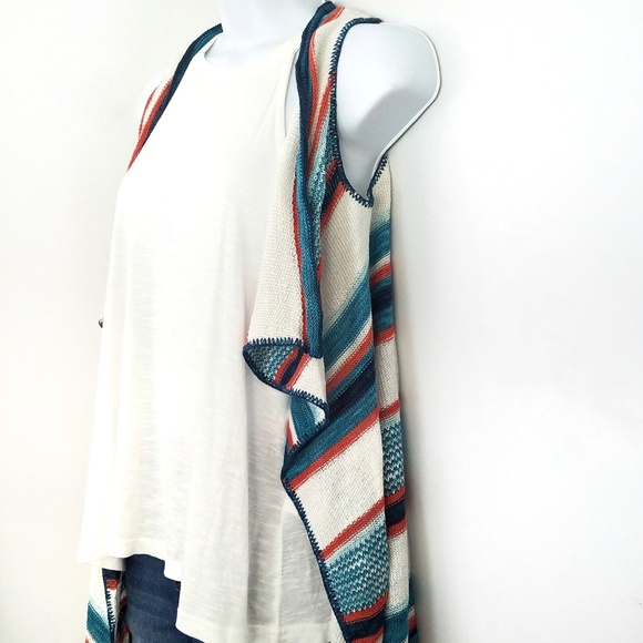 Sleeveless striped knit duster - Picture 2 of 2